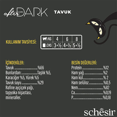 Schesir After Dark Wholefood Tavuklu Kedi Konservesi 80 Gr