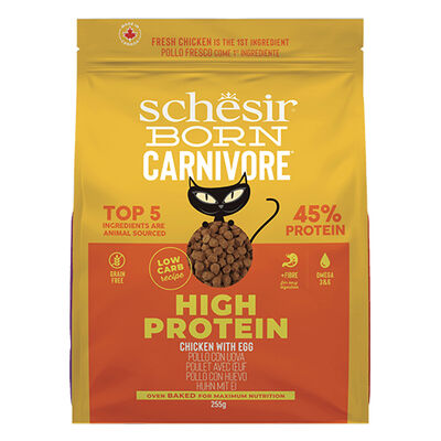 Schesir Born Carnivore Tavuklu ve Yumurtalı Tahılsız Kedi Maması 255 Gr