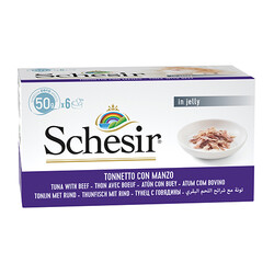 Schesir - Schesir C106 Multipack Ton Balıklı ve Biftekli Kedi Yaş Maması 50 Gr - 6 Al 5 Öde