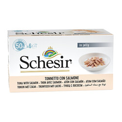 Schesir - Schesir C125 Multipack Ton ve Somonlu Kedi Yaş Maması 50 Gr - 6 Al 5 Öde