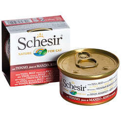 Schesir - Schesir C176 Ton Balıklı Sığır Etli Pirinçli Kedi Konservesi 85 Gr
