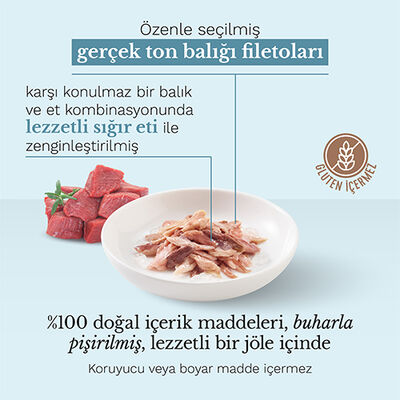 Schesir C176 Ton Balıklı Sığır Etli Pirinçli Kedi Konservesi 85 Gr