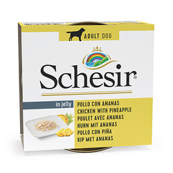 Schesir - Schesir C371 Jelly Tavuk Etli ve Ananas Köpek Konservesi 150 Gr