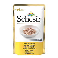 Schesir - Schesir C561 Pouch Jelly Ton Balıklı ve Tavuklu Kıyılmış Kedi Yaş Maması 85 Gr