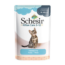 Schesir - Schesir C575 Pouch Jelly Ton Balıklı Yavru Kıyılmış Kedi Yaş Maması 85 Gr