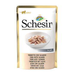 Schesir - Schesir C582 Pouch Jelly Ton Balıklı Somonlu Kedi Yaş Maması 85 Gr