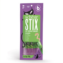 Schesir - Schesir Cat Stix Ördekli Krema Kedi Ödülü 6 Adet x 15 Gr