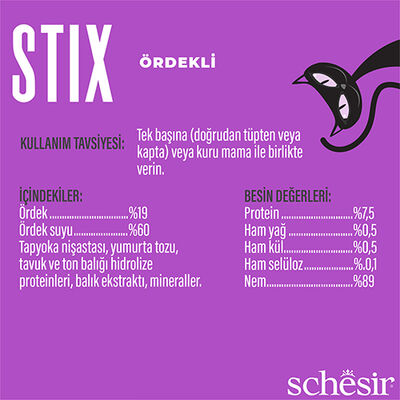 Schesir Cat Stix Ördekli Krema Kedi Ödülü 6 Adet x 15 Gr