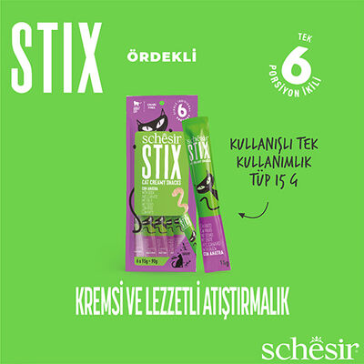 Schesir Cat Stix Ördekli Krema Kedi Ödülü 6 Adet x 15 Gr