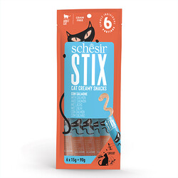 Schesir - Schesir Cat Stix Somon Balıklı Krema Kedi Ödülü 6 Adet x 15 Gr