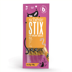 Schesir - Schesir Cat Stix Tavuklu Krema Kedi Ödülü 6 Adet x 15 Gr