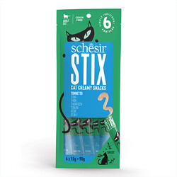 Schesir - Schesir Cat Stix Ton Balıklı Krema Kedi Ödülü 6 Adet x 15 Gr