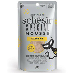 Schesir - Schesir Special Mousse Exigent Tavuklu Ve Ördek Karaciğerli Kedi Yaş Maması 70 Gr