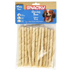 Snacky - Snacky Beyaz Köpek Burgu Çubuk 105 Gr (15 li Paket) - 13 Cm