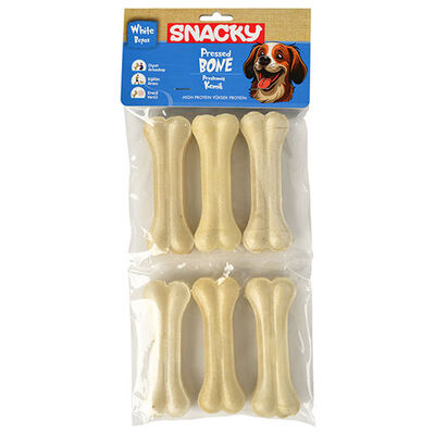 Snacky Beyaz Köpek Çiğneme Kemiği 10 Cm (6 lı Paket) 165 Gr