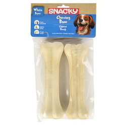 Snacky - Snacky Beyaz Köpek Çiğneme Kemiği 15 Cm (2 li Paket) 145 Gr