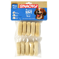 Snacky - Snacky Beyaz Köpek Çiğneme Kemiği 5 Cm (10 lu Paket) 110 Gr