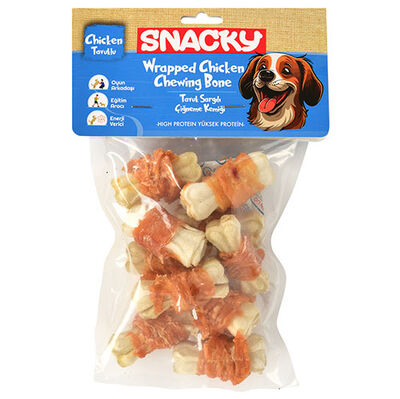 Snacky Beyaz Tavuk Sargılı Köpek Ödülü 120 Gr (10'lu Paket) - 5 Cm