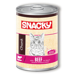 Snacky - Snacky Chunk Sığır Etli Kedi Konservesi 400 Gr