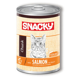 Snacky - Snacky Chunk Sterilised Somonlu Kısırlaştırılmış Kedi Konservesi 400 Gr