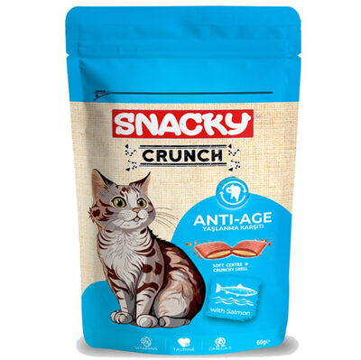 Snacky Crunch Anti-Age (Yaşlanma Karşıtı) Somonlu Kedi Ödülü 60 Gr