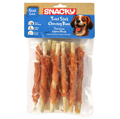 Snacky Tavuk Sargılı Çubuk Köpek Ödülü 100 Gr (10 lu Paket) - 13 Cm