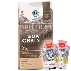 Spectrum - Spectrum Low Grain Hindi Ördek ve Kızılcıklı Kedi Maması 2 Kg + 2 Adet Wanpy Çorba 50 Gr