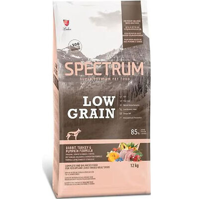 Spectrum Low Grain Tavşan Hindi ve Kabaklı Orta ve Büyük Irk Köpek Maması 12 Kg