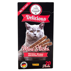 Tomi - Tomi Mini Stick Salamlı Kedi Ödülü 20x2 Gr 40 Gr - (20 li Paket)