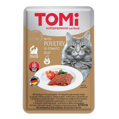 Tomi Pouch Pate Kümes Hayvanı ve Domates Tahılsız Kedi Yaş Maması 100 Gr