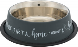 Trixie - Trixie Köpek Mama ve Su Kabı, Paslanmaz Çelik, 0.70 lt / 21 cm, Gri