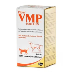 Pfizer VMP - VMP Kedi ve Köpek Deri ve Tüy Sağlığı Koruyucu Biotin Çinko Tablet ( 50 Tablet )