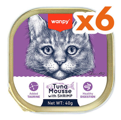 Wanpy Box Ton Balıklı ve Karidesli Alutray Kedi Yaş Maması 40 Gr x 6 Adet