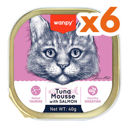 Wanpy - Wanpy Box Ton Balıklı ve Somonlu Alutray Kedi Yaş Maması 40 Gr x 6 Adet