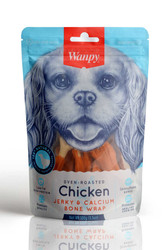 Wanpy - Wanpy Oven Roasted Gerçek Tavuk Kaplamalı Kalsiyum Kemik Köpek Ödülü 100 Gr