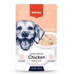 Wanpy Super Premium Pouch Tavuklu Ve Ördekli Köpek Yaş Maması 100 Gr x 6 Adet - Thumbnail