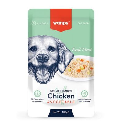 Wanpy Super Premium Pouch Tavuklu Ve Sebzeli Köpek Yaş Maması 100 Gr x 6 Adet