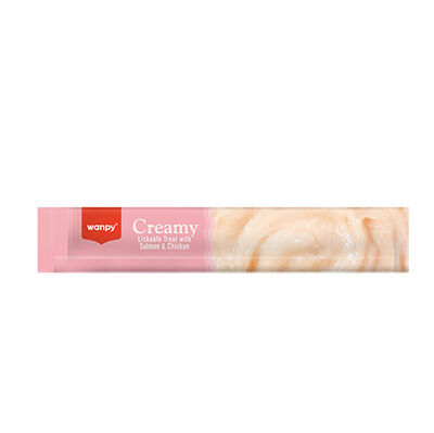 Wanpy Somon ve Tavuk Etli Likit Creamy Köpek Ödülü 5 x 14 Gr