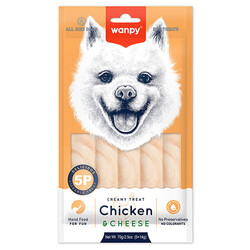 Wanpy - Wanpy Tavuk Etli ve Peynirli Likit Creamy Köpek Ödülü 5 x 14 Gr