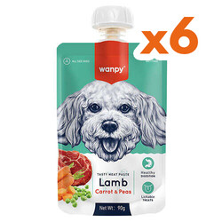 Wanpy - Wanpy Dog Tasty Meat Paste Taze Kuzu Etli ve Havuçlu Köpek Et Ezmesi 90 Gr x 6 Adet