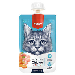 Wanpy - Wanpy Taze Tavuk Etli ve Havuçlu Kedi Et Ezmesi 90 Gr