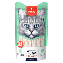 Wanpy - Wanpy Ton Balığı ve Deniz Tarağı Likit Creamy Kedi Ödülü 25 x 14 Gr