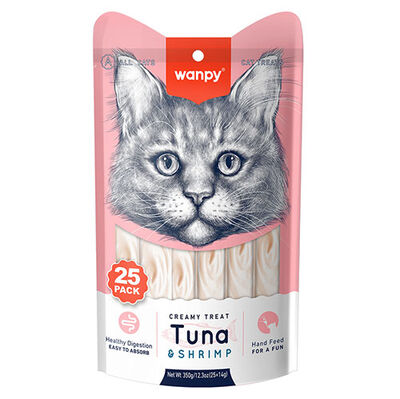 Wanpy Ton Balık ve Karidesli Likit Creamy Kedi Ödülü 25 x 14 Gr