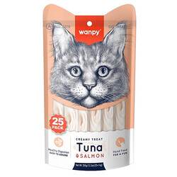 Wanpy - Wanpy Ton Balık ve Somonlu Likit Creamy Kedi Ödülü 25 x 14 Gr