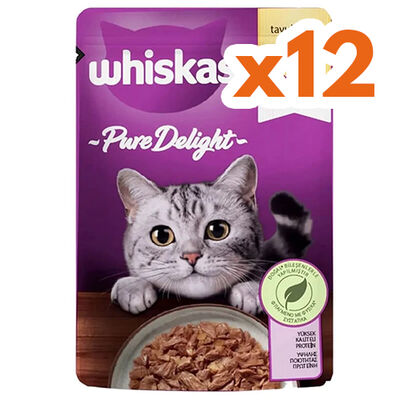 Whiskas Pouch Pure Delight Güveçte Tavuklu Kedi Yaş Maması 85 Gr - (12 Adet x 85 Gr)